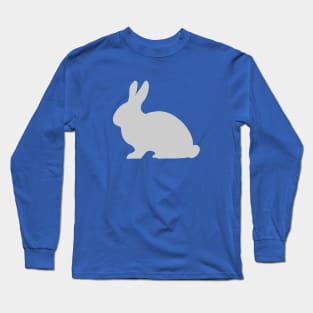 Bunny Rabbit Pattern in Grey Long Sleeve T-Shirt